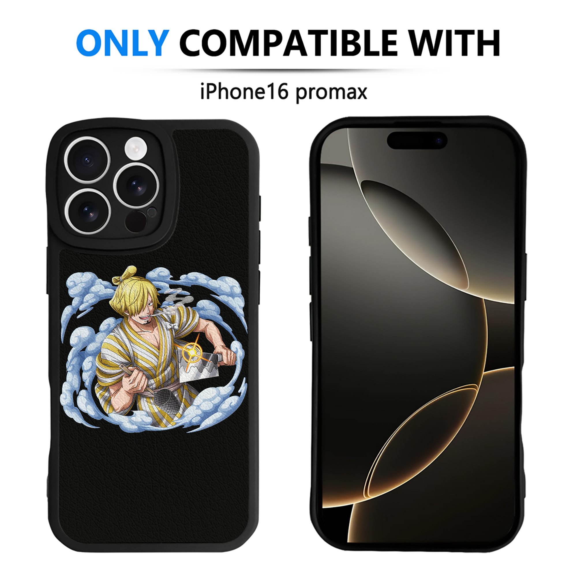 （画像用） ワンピース サンジ ONE PIECE Sanji 【iPhone 16シリーズ対応】シリコンスマホケース（レザー調） 材質：シリコン